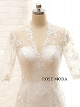 Load image into Gallery viewer, rosemoda-half-sleeve-lace-mermaid-weddingdress-f.jpg