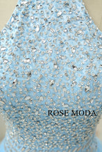 Load image into Gallery viewer, rosemoda-halter-beaded-blue-a-line-prom-dress-g.jpg
