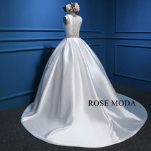 Load image into Gallery viewer, rosemoda-heavy-beadwork-illusion-back-ball-gown-wedding-dress-e.jpg