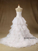 Load image into Gallery viewer, rosemoda-high-low-organza-short-wedding-dress-c.jpg