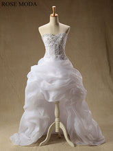 Load image into Gallery viewer, rosemoda-high-low-organza-wedding-dress-a.jpg