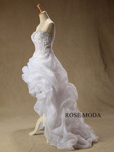 Load image into Gallery viewer, rosemoda-high-low-organza-wedding-dress-b.jpg