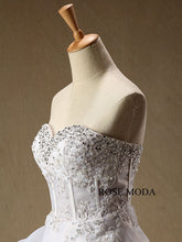 Load image into Gallery viewer, rosemoda-high-low-organza-wedding-dress-e.jpg