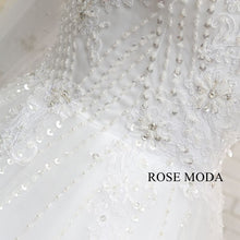 Load image into Gallery viewer, rosemoda-high-neck-long-sleeve-muslim-ball-gown-wedding-dress-j.jpg