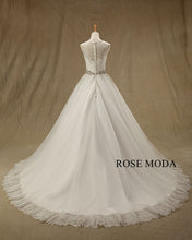 Load image into Gallery viewer, rosemoda-illusion-ball-gown-wedding-dress-with-crystal-belt-c.jpg