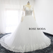 Load image into Gallery viewer, rosemoda-illusion-ball-gown-wedding-dress-with-long-sleeve-e.jpg