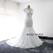 Load image into Gallery viewer, rosemoda-illusion-beaded-lace-mermaid-wedding-dress-b.jpg