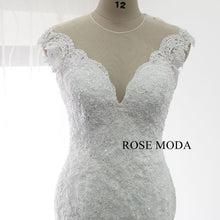 Load image into Gallery viewer, rosemoda-illusion-beaded-lace-mermaid-wedding-dress-c.jpg