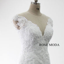 Load image into Gallery viewer, rosemoda-illusion-beaded-lace-mermaid-wedding-dress-d.jpg