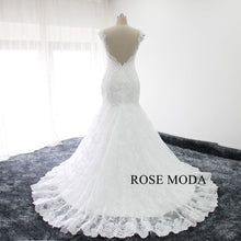 Load image into Gallery viewer, rosemoda-illusion-beaded-lace-mermaid-wedding-dress-e.jpg