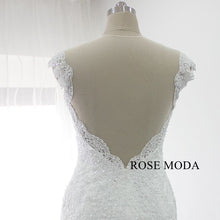 Load image into Gallery viewer, rosemoda-illusion-beaded-lace-mermaid-wedding-dress-f.jpg