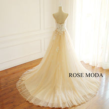 Load image into Gallery viewer, rosemoda-illusion-champagne-lace-a-line-wedding-dress-c.jpg