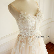 Load image into Gallery viewer, rosemoda-illusion-champagne-lace-a-line-wedding-dress-d.jpg