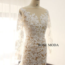 Load image into Gallery viewer, rosemoda-illusion-champagne-long-sleeve-mermaid-wedding-dress-c.jpg