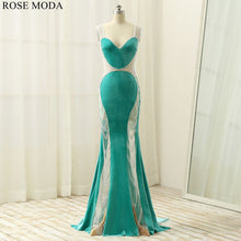 Load image into Gallery viewer, rosemoda-illusion-crystal-velvet-sheath-evening-dress-a.jpg