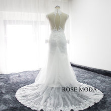 Load image into Gallery viewer, rosemoda-illusion-mermaid-wedding-dress-with-key-hole-back-d_80aa22dc-3818-45f4-9332-08459d08ccc2.jpg