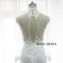 Load image into Gallery viewer, rosemoda-illusion-mermaid-wedding-dress-with-key-hole-back-e_e055d993-7920-405a-ad8c-d90955e7aadc.jpg