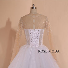 Load image into Gallery viewer, rosemoda-illusion-rhinestones-bodice-ball-gown-wedding-dress-i.jpg
