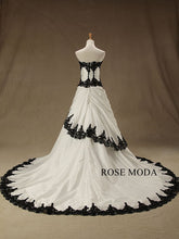 Load image into Gallery viewer, rosemoda-ivory-and-black-taffeta-a-line-wedding-dress-c.jpg