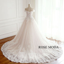 Load image into Gallery viewer, rosemoda-ivory-over-blush-lace-ball-gown-wedding-dress-c_09073f7a-6470-4571-97fa-47567b878162.jpg