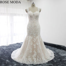 Load image into Gallery viewer, rosemoda-ivory-over-blush-lace-mermaid-wedding-dress-a.jpg