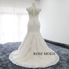 Load image into Gallery viewer, rosemoda-ivory-over-blush-lace-mermaid-wedding-dress-c.jpg