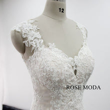 Load image into Gallery viewer, rosemoda-ivory-over-blush-lace-mermaid-wedding-dress-e.jpg