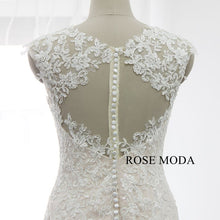 Load image into Gallery viewer, rosemoda-ivory-over-blush-lace-mermaid-wedding-dress-f.jpg