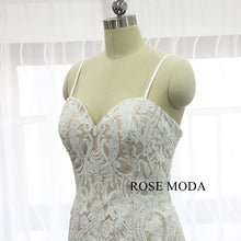 Load image into Gallery viewer, rosemoda-ivory-sequin-lace-over-champagne-mermaid-wedding-dress-e.jpg