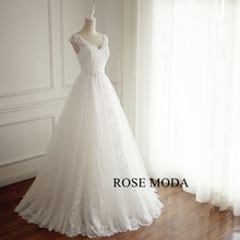 Load image into Gallery viewer, rosemoda-lace-a-line-wedding-dress-with-cut-out-back-a.jpg