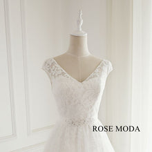 Load image into Gallery viewer, rosemoda-lace-a-line-wedding-dress-with-cut-out-back-f.jpg