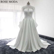 Load image into Gallery viewer, rosemoda-lace-and-satin-a-line-wedding-dress-with-cut-out-back-a.jpg