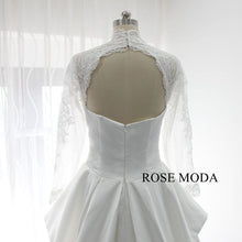 Load image into Gallery viewer, rosemoda-lace-and-satin-a-line-wedding-dress-with-cut-out-back-f.jpg