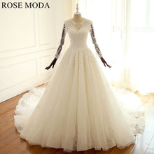 Load image into Gallery viewer, rosemoda-lace-ball-gown-wedding-dress-with-long-sleeve-a.jpg