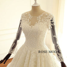 Load image into Gallery viewer, rosemoda-lace-ball-gown-wedding-dress-with-long-sleeve-d.jpg