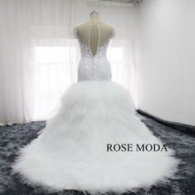 Load image into Gallery viewer, rosemoda-lace-bodice-tiered-tufted-tulle-wedding-dress-c.jpg