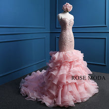 Load image into Gallery viewer, rosemoda-lace-fit-and-flare-ruffled-mermaid-wedding-dress-b_6542e961-eeac-4a9a-a7cc-692bee746f1f.jpg