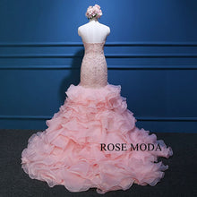 Load image into Gallery viewer, rosemoda-lace-fit-and-flare-ruffled-mermaid-wedding-dress-d.jpg