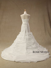 Load image into Gallery viewer, rosemoda-lace-fit-and-flare-tiered-organza-mermaid-wedding-dress-c.jpg