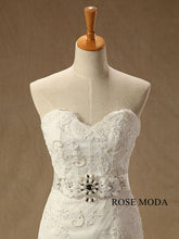 Load image into Gallery viewer, rosemoda-lace-fit-and-flare-tiered-organza-mermaid-wedding-dress-d.jpg