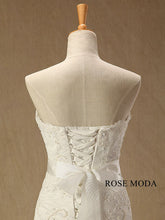 Load image into Gallery viewer, rosemoda-lace-fit-and-flare-tiered-organza-mermaid-wedding-dress-f.jpg