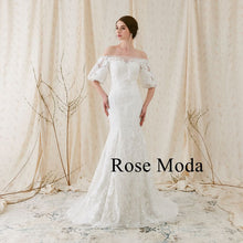 Load image into Gallery viewer, rosemoda-lace-mermaid-weddingdress-a-front-side
