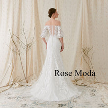 Load image into Gallery viewer, rosemoda-lace-mermaid-weddingdress-b-back