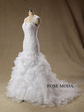 Load image into Gallery viewer, rosemoda-lace-ruffled-organza-mermaid-wedding-dress-b.jpg