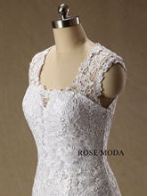 Load image into Gallery viewer, rosemoda-lace-ruffled-organza-mermaid-wedding-dress-e.jpg