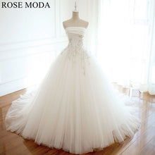 Load image into Gallery viewer, rosemoda-lace-satin-tulle-ball-gown-wedding-dress-a.jpg