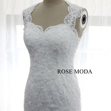 Load image into Gallery viewer, rosemoda-lace-short-wedding-dress-with-removable-skirt-b.jpg