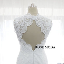 Load image into Gallery viewer, rosemoda-lace-short-wedding-dress-with-removable-skirt-e.jpg