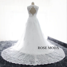 Load image into Gallery viewer, rosemoda-lace-short-wedding-dress-with-removable-skirt-h.jpg