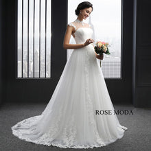 Load image into Gallery viewer, rosemoda-lace-tule-a-line-wedding-dress-g.jpg